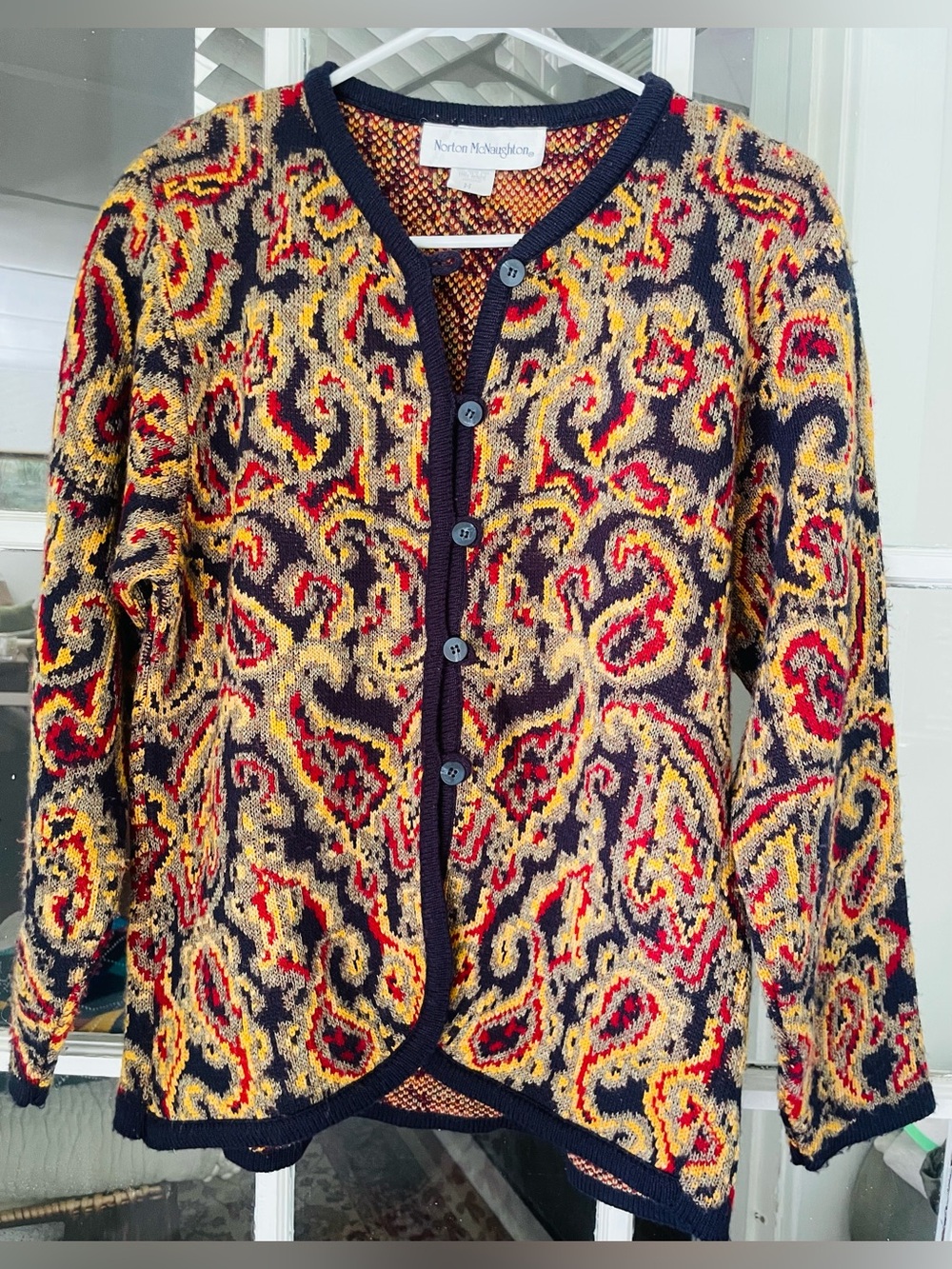 Vintage Norton McNaughton Cardigan Sweater Women’s Medium Paisley
